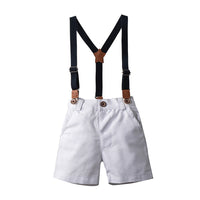 Load image into Gallery viewer, 2 Pieces Set Baby Kid Boys Birthday Party Cartoon Bow Print Shirts And Color-blocking Rompers Wholesale 230308213
