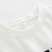 Load image into Gallery viewer, 2 Pieces Set Baby Kid Unisex Letters T-Shirts And Solid Color Ribbon Shorts Wholesale 23030827
