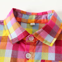 Load image into Gallery viewer, 2 Pieces Set Baby Boys Checked Rompers And Solid Color Shorts Wholesale 230308277
