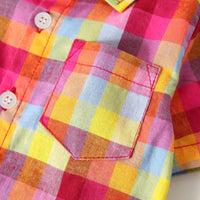 Load image into Gallery viewer, 2 Pieces Set Baby Boys Checked Rompers And Solid Color Shorts Wholesale 230308277
