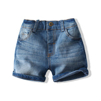 Load image into Gallery viewer, 2 Pieces Set Baby Boys Checked Rompers And Solid Color Shorts Wholesale 230308277
