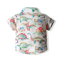 Load image into Gallery viewer, 2 Pieces Set Baby Kid Boys Dinosaur Print Shirts And Solid Color Shorts Wholesale 230308280
