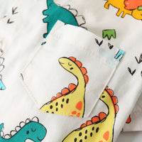 Load image into Gallery viewer, 2 Pieces Set Baby Kid Boys Dinosaur Print Shirts And Solid Color Shorts Wholesale 230308281
