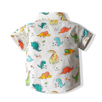Load image into Gallery viewer, 2 Pieces Set Baby Kid Boys Dinosaur Print Shirts And Solid Color Shorts Wholesale 230308281
