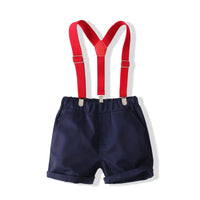 Load image into Gallery viewer, 2 Pieces Set Baby Kid Boys Dinosaur Print Shirts And Solid Color Rompers Wholesale 230308282
