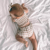 Load image into Gallery viewer, 2 Pieces Set Baby Girls Checked Tops And Shorts Wholesale 230308284
