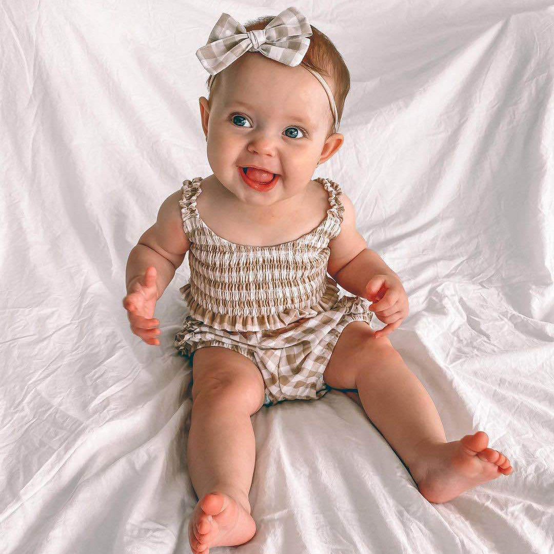 2 Pieces Set Baby Girls Checked Tops And Shorts Wholesale 230308284