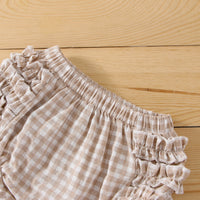 Load image into Gallery viewer, 2 Pieces Set Baby Girls Checked Tops And Shorts Wholesale 230308284
