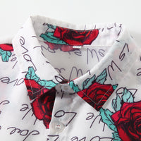 Load image into Gallery viewer, 2 Pieces Set Baby Kid Boys Flower Print Shirts And Solid Color Shorts Wholesale 230308297
