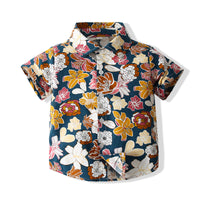 Load image into Gallery viewer, 2 Pieces Set Baby Kid Boys Tropical Shirts And Solid Color Shorts Wholesale 230308300
