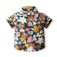 Load image into Gallery viewer, 2 Pieces Set Baby Kid Boys Tropical Shirts And Solid Color Shorts Wholesale 230308300
