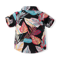 Load image into Gallery viewer, 2 Pieces Set Baby Kid Boys Tropical Shirts And Solid Color Shorts Wholesale 230308302
