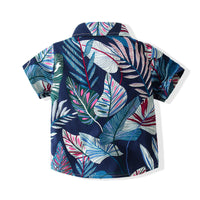 Load image into Gallery viewer, 2 Pieces Set Baby Kid Boys Tropical Shirts And Solid Color Shorts Wholesale 230308302
