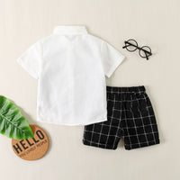 Load image into Gallery viewer, 2 Pieces Set Baby Kid Boys Color-blocking Checked T-Shirts And Shorts Wholesale 230308303
