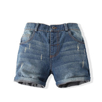 Load image into Gallery viewer, 2 Pieces Set Baby Kid Boys Plant Print Shirts And Ripped Shorts Wholesale 230308306
