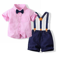 Load image into Gallery viewer, 2 Pieces Set Baby Kid Boys Dressy Solid Color Shirts And Rompers Wholesale 230308307

