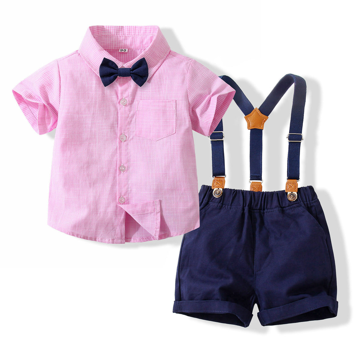 2 Pieces Set Baby Kid Boys Dressy Solid Color Shirts And Rompers Wholesale 230308307