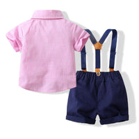 Load image into Gallery viewer, 2 Pieces Set Baby Kid Boys Dressy Solid Color Shirts And Rompers Wholesale 230308307
