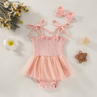 Load image into Gallery viewer, Baby Girls Solid Color Lace Rompers Wholesale 230308310
