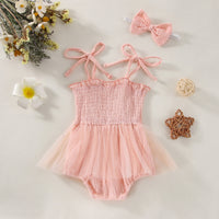Load image into Gallery viewer, Baby Girls Solid Color Lace Rompers Wholesale 230308310
