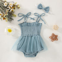 Load image into Gallery viewer, Baby Girls Solid Color Lace Rompers Wholesale 230308310
