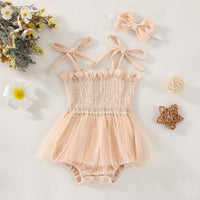 Load image into Gallery viewer, Baby Girls Solid Color Lace Rompers Wholesale 230308310
