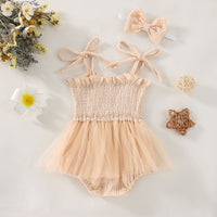 Load image into Gallery viewer, Baby Girls Solid Color Lace Rompers Wholesale 230308310
