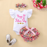 Load image into Gallery viewer, 2 Pieces Set Baby Girls Letters Tops And Bow Shorts Wholesale 230308317
