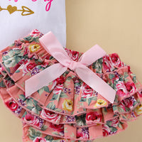 Load image into Gallery viewer, 2 Pieces Set Baby Girls Letters Tops And Bow Shorts Wholesale 230308317

