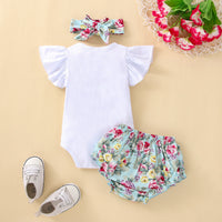 Load image into Gallery viewer, 2 Pieces Set Baby Girls Letters Tops And Bow Shorts Wholesale 230308317
