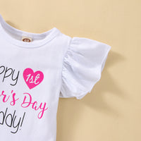 Load image into Gallery viewer, 2 Pieces Set Baby Girls Letters Tops And Bow Shorts Wholesale 230308317
