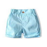 Load image into Gallery viewer, 2 Pieces Set Baby Kid Boys Plant Print Polo Shirts And Solid Color Shorts Wholesale 230308321
