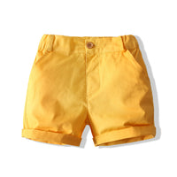 Load image into Gallery viewer, 2 Pieces Set Baby Kid Boys Plant Print Polo Shirts And Solid Color Shorts Wholesale 230308321
