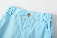 Load image into Gallery viewer, 2 Pieces Set Baby Kid Boys Plant Print Polo Shirts And Solid Color Shorts Wholesale 230308321
