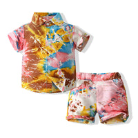 Load image into Gallery viewer, 2 Pieces Set Baby Kid Boys Tie Dye Tops And Shorts Wholesale 230308322
