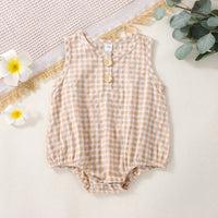 Load image into Gallery viewer, Baby Girls Checked Rompers Wholesale 230308323
