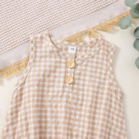 Load image into Gallery viewer, Baby Girls Checked Rompers Wholesale 230308323
