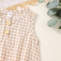 Load image into Gallery viewer, Baby Girls Checked Rompers Wholesale 230308323
