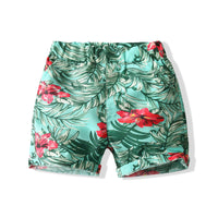 Load image into Gallery viewer, 2 Pieces Set Baby Kid Boys Flower Print Shirts And Plant Shorts Wholesale 230308327
