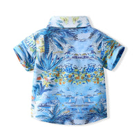 Load image into Gallery viewer, 2 Pieces Set Baby Kid Boys Print Shirts And Solid Color Shorts Wholesale 230308328

