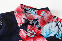 Load image into Gallery viewer, 2 Pieces Set Baby Kid Boys Flower Print Shirts And Solid Color Shorts Wholesale 230308331
