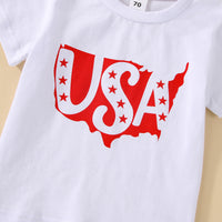 Load image into Gallery viewer, 2 Pieces Set Baby Girls Independence Day Letters Star T-Shirts And Tie Dye Shorts Wholesale 230308333
