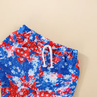 Load image into Gallery viewer, 2 Pieces Set Baby Girls Independence Day Letters Star T-Shirts And Tie Dye Shorts Wholesale 230308333
