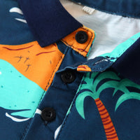 Load image into Gallery viewer, 2 Pieces Set Baby Kid Boys Tropical Shirts And Solid Color Shorts Wholesale 230308335
