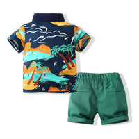 Load image into Gallery viewer, 2 Pieces Set Baby Kid Boys Tropical Shirts And Solid Color Shorts Wholesale 230308335
