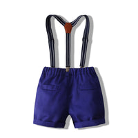 Load image into Gallery viewer, 2 Pieces Set Baby Kid Boys Birthday Party Flower Bow Print Shirts And Solid Color Rompers Wholesale 230308344
