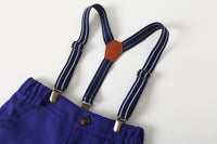 Load image into Gallery viewer, 2 Pieces Set Baby Kid Boys Birthday Party Flower Bow Print Shirts And Solid Color Rompers Wholesale 230308344
