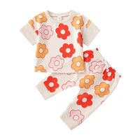 Load image into Gallery viewer, 2 Pieces Set Baby Girls Flower Print Tops And Pants Wholesale 230308355
