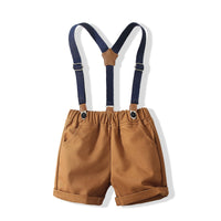 Load image into Gallery viewer, 2 Pieces Set Baby Kid Boys Dressy Striped Bow Shirts And Solid Color Rompers Wholesale 230308364
