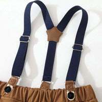 Load image into Gallery viewer, 2 Pieces Set Baby Kid Boys Dressy Striped Bow Shirts And Solid Color Rompers Wholesale 230308364
